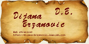 Dijana Brzanović vizit kartica